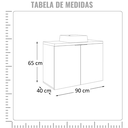 Ver imagem 4 de Gabinete Nature 90cm Estilare GAB4032 Carvalho/Branco