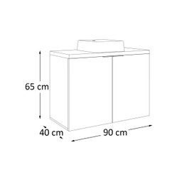 Gabinete Nature 90cm Estilare Gab4032 Carvalho/branco - 3