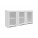 Ver imagem 1 de Armário Aéreo p/ Cozinha Múltipla 6010 3 Portas c/Vidro 105cm Branco - Bertolini