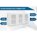 Ver imagem 2 de Armário Aéreo p/ Cozinha Múltipla 6010 3 Portas c/Vidro 105cm Branco - Bertolini