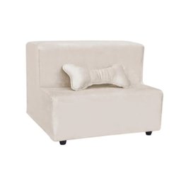 Escada Escadinha para Pet 2 Degraus Gato e Cachorro Ideal Sofá, Cama Espumada com Osso Incluso- Bege - 2