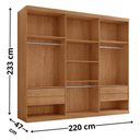 Ver imagem 4 de Guarda-Roupa Casal 100% MDF com 6 Portas e 4 Gavetas 220cm Multimóveis CR35524 Madeirado