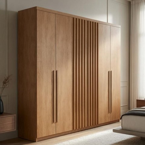 Guarda-Roupa Casal 100% MDF com 6 Portas e 4 Gavetas 220cm Multimóveis CR35524 Madeirado