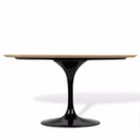 Ver imagem 2 de Mesa de Jantar Tulipa Saarinen Oval 180x100cm Tampo Mezzo Castani - Preto