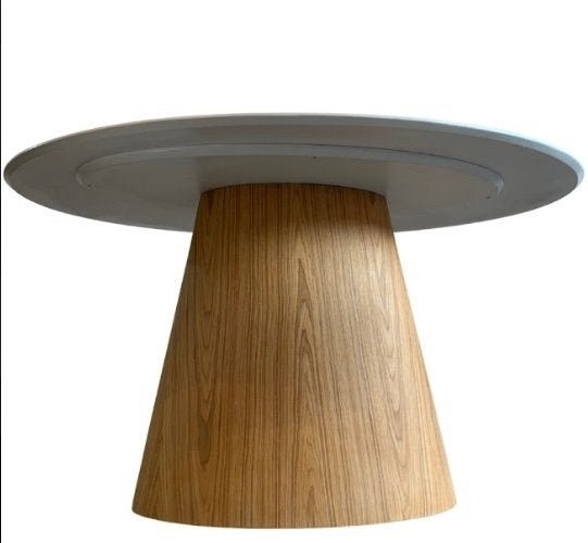 Mesa de Jantar Cone Oval 180x100cm Tampo Laqueado Base Madeira Freijó - Branco - 2