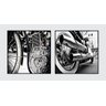 Kit 02 quadros decorativos em Canvas 40 X 40 Motocicletas. - 1