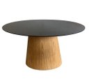 Ver imagem 1 de Mesa de Jantar Cone Oval 137x90cm Tampo Laqueado Base Madeira Freijó - Preto