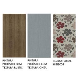 Conjunto Sala de Jantar Mesa Tampo de Madeira 4 Cadeiras Rustic/cinza/floral Hibiscos Samara Madesa - 10