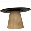 Ver imagem 2 de Mesa de Jantar Cone Oval 244x122cm Tampo Laqueado Base Madeira Freijó - Preto
