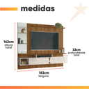 Ver imagem 3 de Painel para Tv até 55 Polegadas com Espelho 1,83m Intense Ripado Impressão 3d Freijó/off White