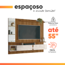 Ver imagem 5 de Painel para Tv até 55 Polegadas com Espelho 1,83m Intense Ripado Impressão 3d Freijó/off White