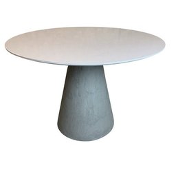 Mesa de Jantar Cone Concreto 130cm Tampo Laqueada - Branco - 3