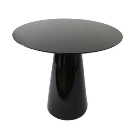 Mesa Lateral Cone Redonda 51 cm Laqueada - Preto