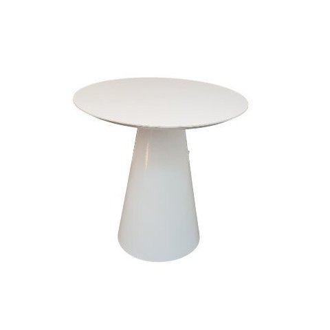 Mesa Lateral Cone Redonda 51 cm Laqueada - Branco