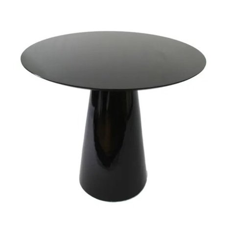 Mesa Lateral Cone Redonda 41 cm Laqueada - Preto