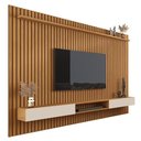 Ver imagem 1 de Painel para Tv Ripado até 85 Polegadas Versátil 2.2x1.8 com Nicho Nature/off White - Giga Móveis