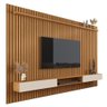 Painel Para TV Ripado Até 85 Polegadas Versátil 2.2x1.8 Com Nicho Nature/Off White - Giga Móveis - 1