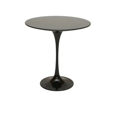 Mesa Lateral Tulipa Saarinen Redonda 51cm Laqueada - Preto