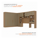 Ver imagem 5 de Guarda Roupa Casal Modulado 5 Peças 12 Portas 5 Gavetas com Cabeceira e Escrivaninha 100% MDF Smart