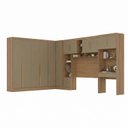 Ver imagem 2 de Guarda Roupa Casal Modulado 5 Peças 12 Portas 5 Gavetas com Cabeceira e Escrivaninha 100% MDF Smart