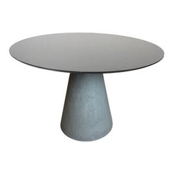 Mesa de Jantar Cone Concreto 140cm Tampo Laqueada - Preto - 1