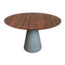 Ver imagem 1 de Mesa de Jantar Cone Cimento Rústico 140cm Tampo Pau Ferro - Marrom