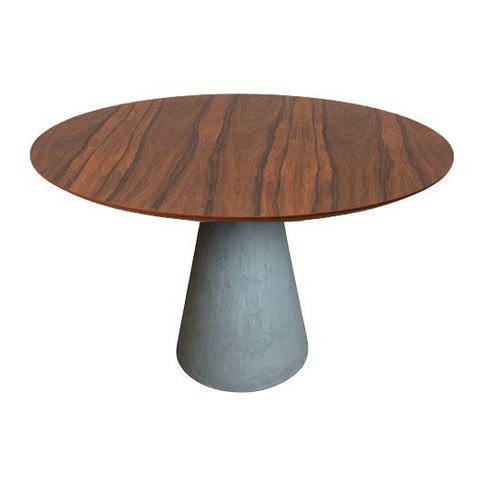 Mesa de Jantar Cone Cimento Rústico 160cm Tampo Pau Ferro - Marrom