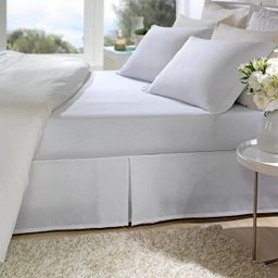 Saia Cama Box Solteiro com Pregas Branca Verona Altenburg:Branco - 1