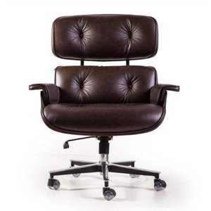 Cadeira Charles Eames Office Executiva em Tecido Sintético - Marrom
