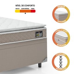 Cama Box Baú Solteiro Colchão Espuma D33 Pillow Top 88x188x57cm Millenium Hellen - 6