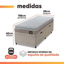 Ver imagem 3 de Cama Box Baú Solteiro Colchão Espuma D33 Pillow Top 88x188x57cm Millenium Hellen