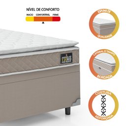 Cama Box Baú Solteiro Colchão Espuma D33 Pillow Top 88x188x57cm Millenium Hellen - 6