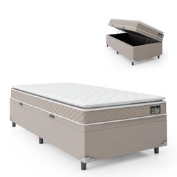 Cama Box Baú Solteiro Colchão Espuma D33 Pillow Top 88x188x57cm Millenium Hellen - 3