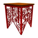 Ver imagem 1 de Mesinha de Canto De Ferro Artesanal para Sala de Jantar Rustica Decorativa Libertas Rosas Artesanato