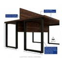 Ver imagem 3 de Mesa Estação de Trabalho Dupla 1,50x1,35m 2 Lugares s/ Gavetas c/ Ponto de Tomada Pé Quadro - Workst