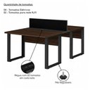 Ver imagem 7 de Mesa Estação de Trabalho Dupla 1,50x1,35m 2 Lugares s/ Gavetas c/ Ponto de Tomada Pé Quadro - Workst