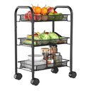 Ver imagem 1 de Carrinho Organizador Multiuso com 3 Cestos Ideal para Frutas Cosméticos Acessórios e Muito Mais