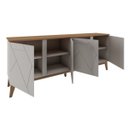 Ver imagem 3 de Balcão Buffet Osíris 135cm 3 Portas Preto Fosco com Natural