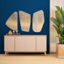 Ver imagem 2 de Balcão Buffet Osíris 135cm 3 Portas Preto Fosco com Natural
