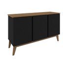 Ver imagem 1 de Balcão Buffet Osíris 135cm 3 Portas Preto Fosco com Natural