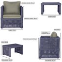 Ver imagem 2 de Mesa Centro e 2 Poltronas Madri Corda Náutica Estofado 8 Trama Original