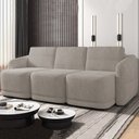 Ver imagem 2 de Sofá Cama Casal para Sala 306cm Polska K04 Bouclê Bege Escuro - Mpozenato