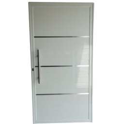 Porta de Alumínio Lambri Simples 210x100 C/ Puxador Completa - 2