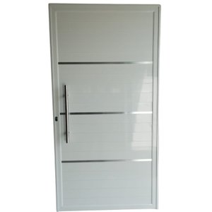 Porta de Alumínio Lambri Simples 210x100 C/ Puxador Completa