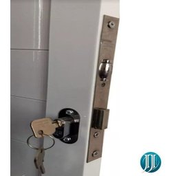 Porta de Alumínio Branca 210x100 - Lambri Simples - 4 Porta de Alumínio Branca 210x100 - Lambri Simples - 4