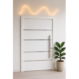 Porta de Alumínio Branca 210x100 - Lambri Simples - 1 Porta de Alumínio Branca 210x100 - Lambri Simples - 1