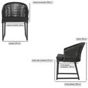 Ver imagem 2 de 2 Cadeira Noronha Aluminio Micro Pintura Preta, Tr. Telinha Corda Nautica Preta, Estofado - Preto