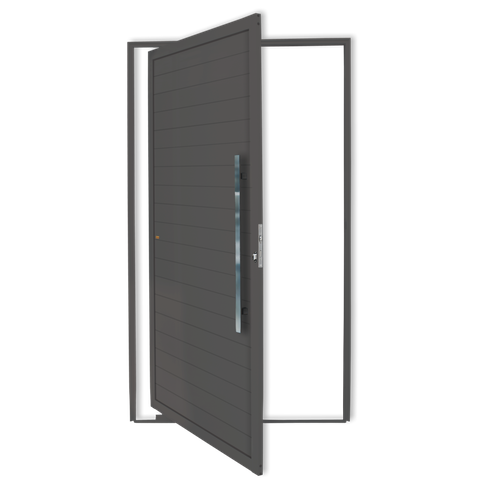 Porta Pivotante Alumínio Lambril c/Puxador D.Cinza 100 Brimak