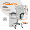 Kit 6 Cadeiras de Escritório Presidente Reclinável Ajustável - Branco - 5