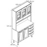 Armário de Cozinha 2 Portas 4 Gavetas Ipanema Colormaq Colormaq - 3